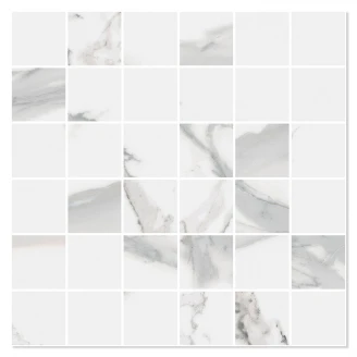 Marmor Mosaik Klinker <strong>Lucid</strong>  Vit Matt 30x30 (5x5) cm